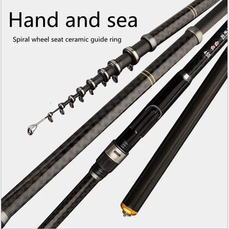 Fishing Rod Rocky Fishing Rod Ultralight Spinning Fishing Rod Carbon Fiber 3.6M 4.5M 5.4M 6.3M 7.2M Tackle Carp Stream