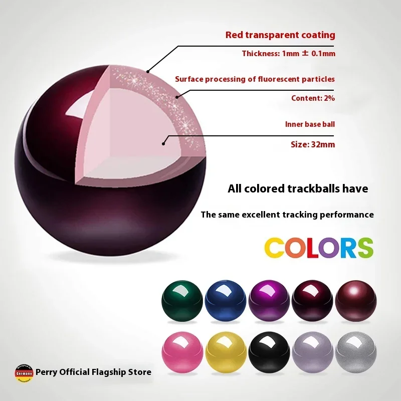 Perixx303 트랙볼 34mm 분리형 마우스 트랙볼 570ergo 드로잉 마우스 볼 맞춤형 컴퓨터 게이머 액세서리 선물