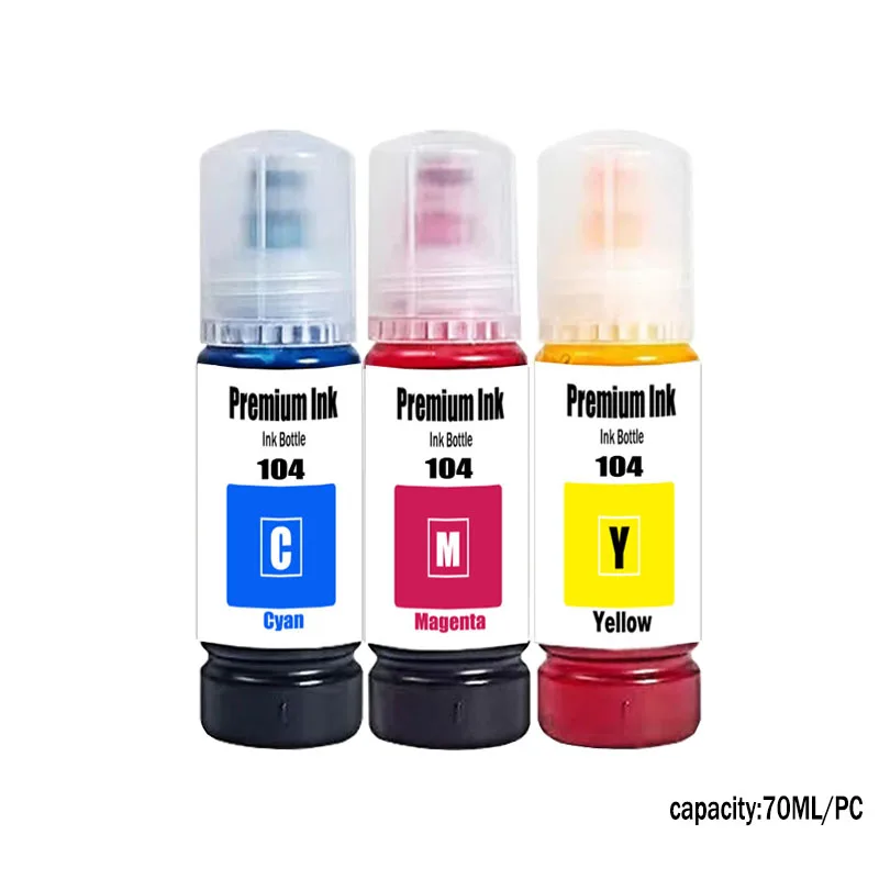 엡손 에코탱크 ET-2821 ET-2825 ET-2826 ET-2830 프린터용 104 프리미엄 컬러 호환 대용량 병입 수성 리필 잉크