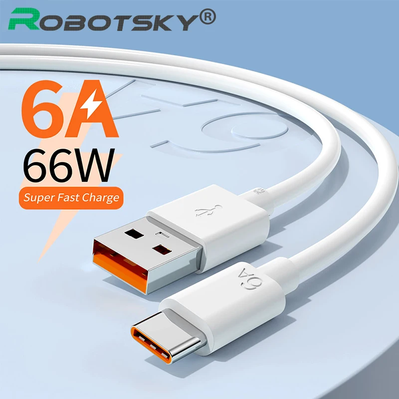 Супербыстрый USB-кабель 6A 66 Вт Тип C для Huawei Mate 40 50 Xiaomi 11 10 Pro OPPO R17 |
