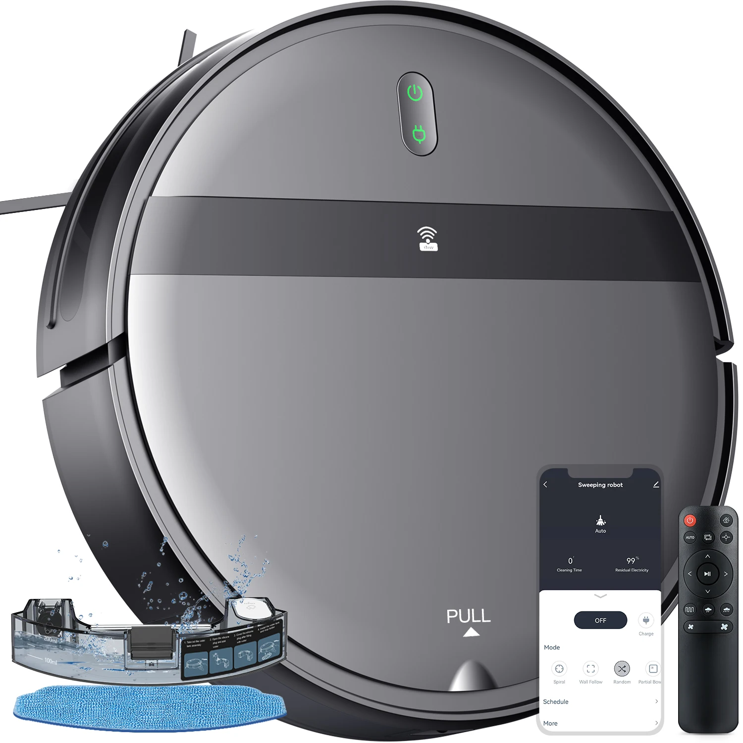 Robot Vacuum Cleaner GOOVI G20 Robot Vacuum Cleaner 6000Pa Strong Suction 2500mAh Battery 3in1 Mopping Sweeping Suction Smart Home Support Wifi/alexa