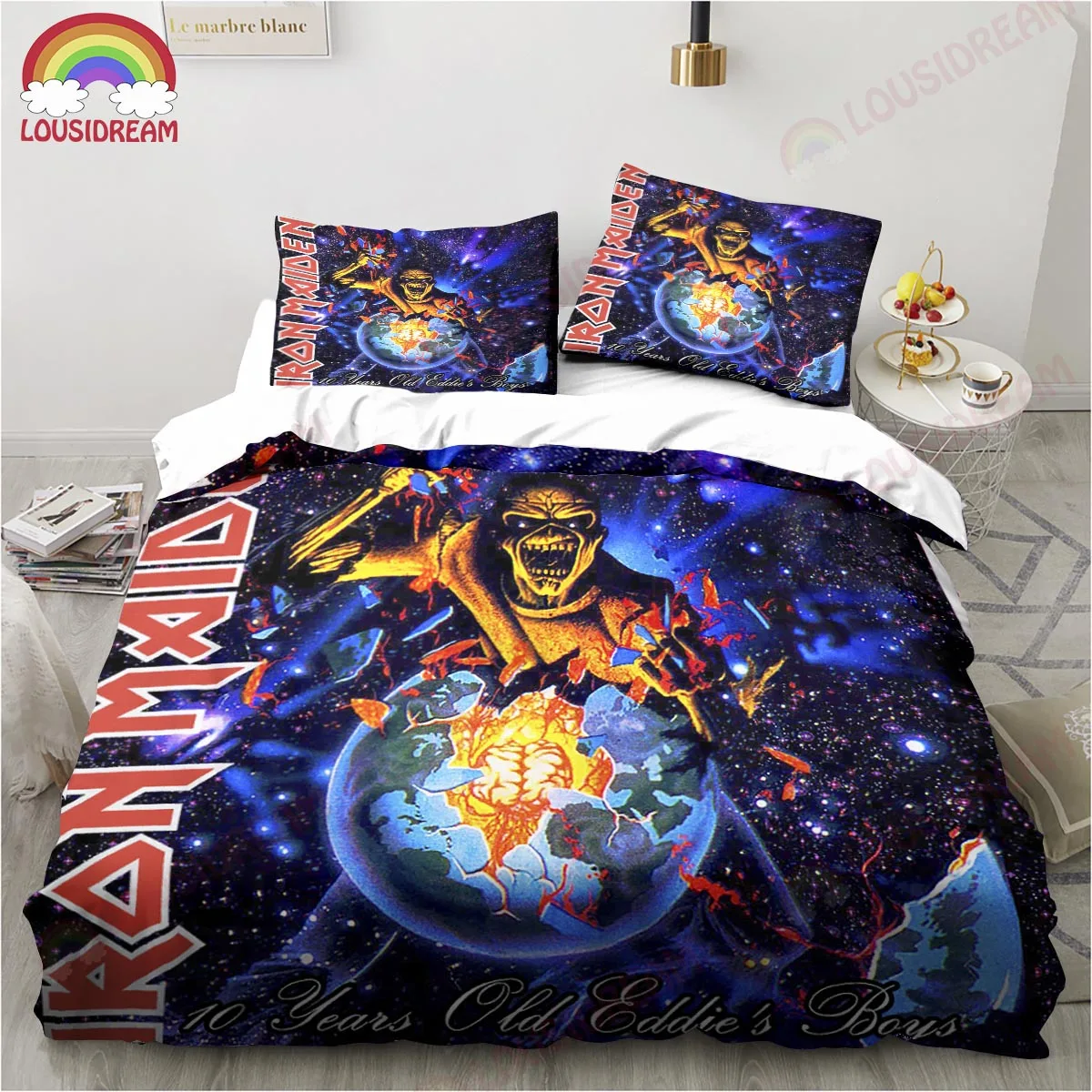 

I-Iron Maiden Heavy Metal Band Bedding Set Sheet King Twin Double Child Bedding Set Mircofiber or Polyester Duvet Cover Set