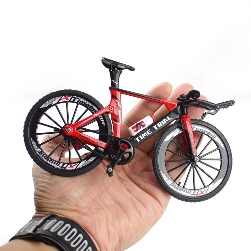 Finger Bike Toys 1:10 Mini Alloy Bicycle Model Diecast Metal Finger Racing Mountain Bike Folded Cycling Ornaments Collection Toys For Children