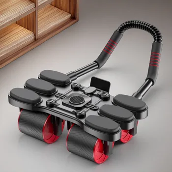 New Portable Fitness Equipment, Home Abdominal Wheel, Suitable for Both Men and Women, 4-Wheel Silent and Automatic Rebounding