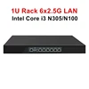 6 x i226-V 2.5G LAN Intel i3 N305 N150 N100 Topton 1U Rack Chassis Mini PC Cabinet Firewall Router Gateway DDR5 MSATA SIM Slot 2