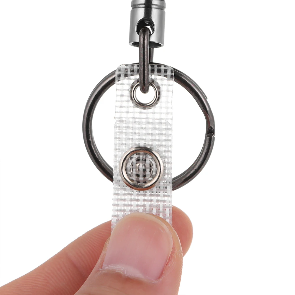 Retractable Metal Card Key Ring Clip Wire Rope Pull Keychain Reel ID Lanyard Badge Holder