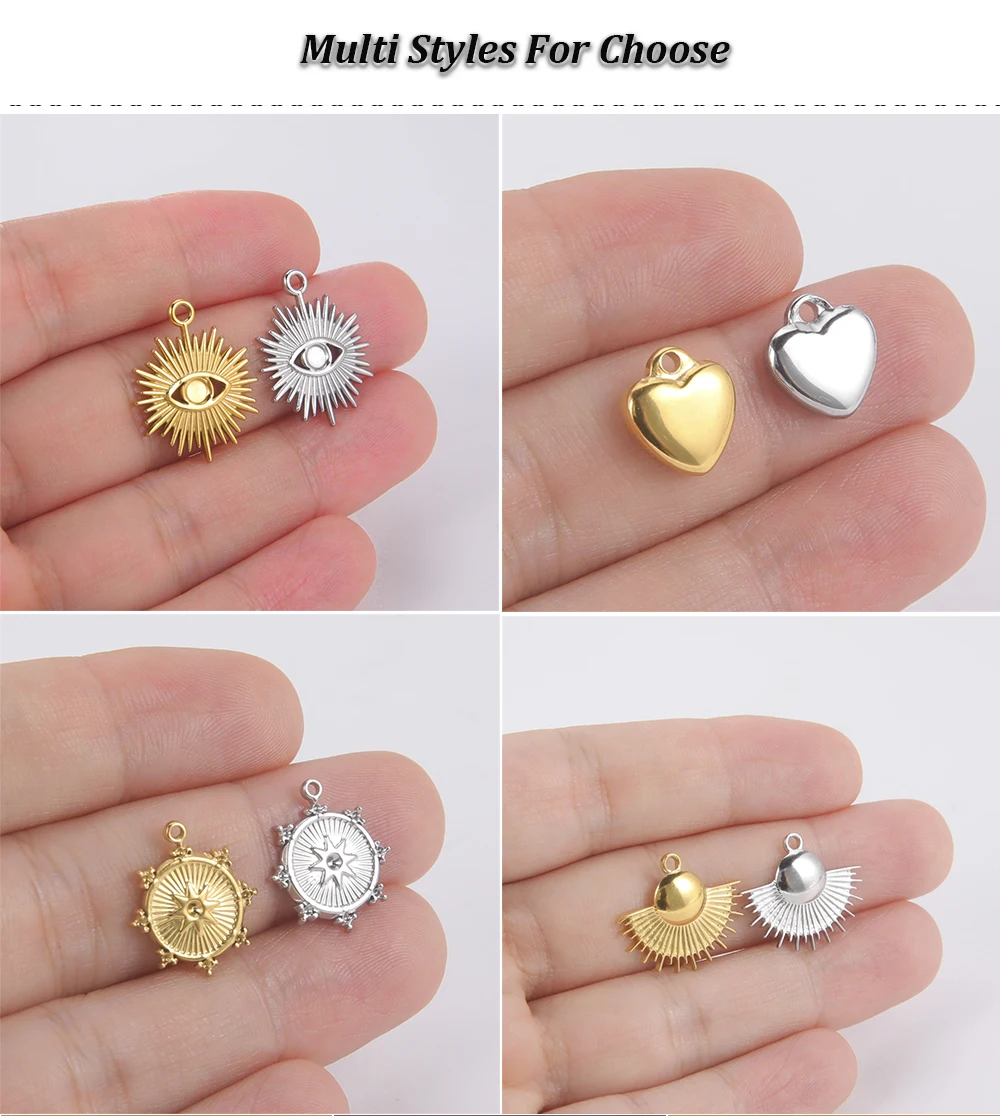 5 teile/los Großhandel Edelstahl Schlange Charms Liebe Herzen Anhänger Zubehör liefert DIY handgemachte Frauen Schmuck Ergebnisse – Detail 4