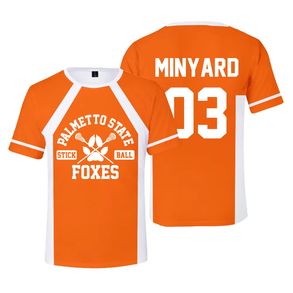 novo foxhole tribunal palmetto estado raposas lacrosse jérsei cosplay wilds minyard camiseta roupas dos crianças