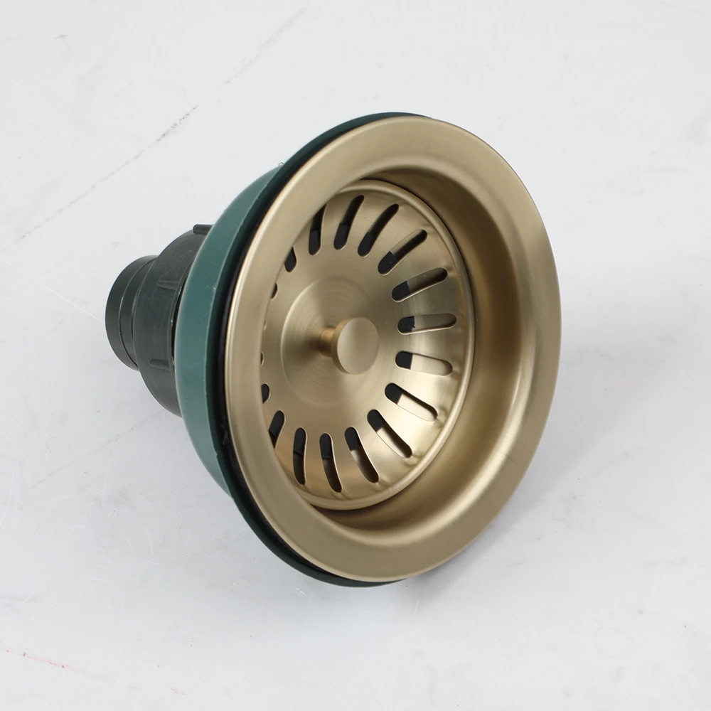 OUBONI Antique Brass Kitchen Basin Accessories Stainless Steel Kitchen Strainer Drain Sink Waste Filter Plug