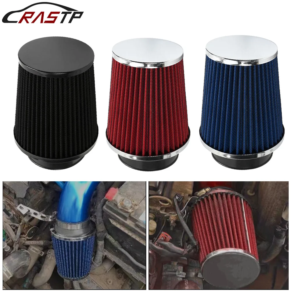 

New 76MM 3Inch Car Air Filter Sport Power Mesh Cone High Flow Car Cold Air Intake Filter Induction Kit Air Cleaner OFI077