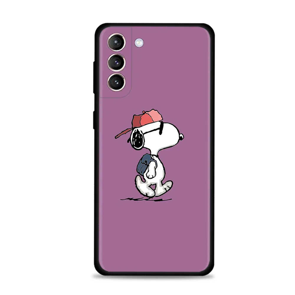 Silicone Case Cover for Samsung Galaxy S22 S20 FE S21 Ultra S10 S9 S8 Plus S10e Note 20plus 10plus Funda Anime Snoopy mobile pouch bag