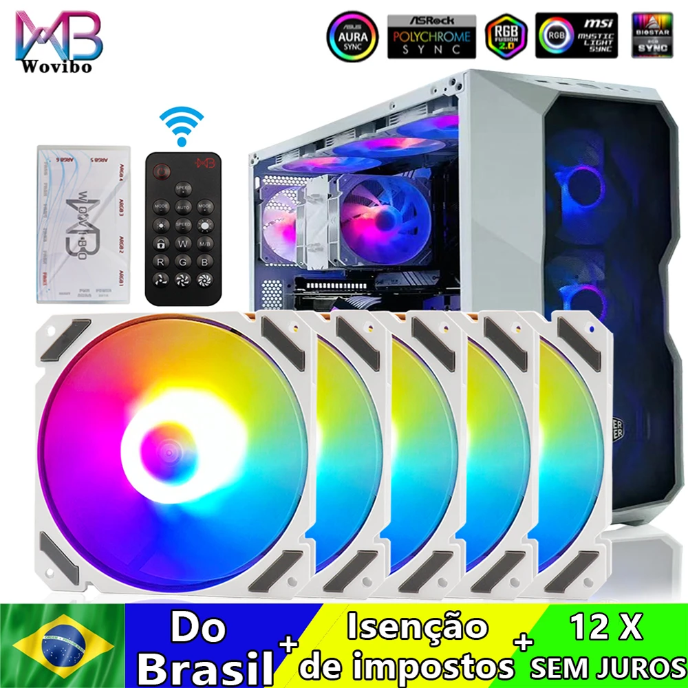Kit 6 Fan Wovibo 120mm ARGB com Controladora