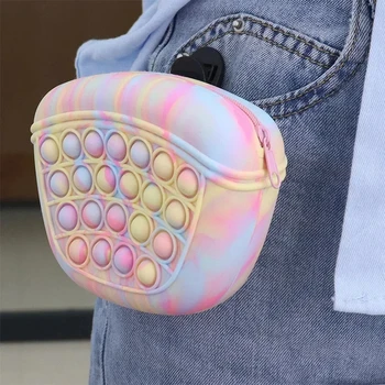 실리콘 강아지 먹이 가방, 애완 동물 외출용 휴대용 허리 가방, 휴대용 개 훈련, 개 산책, 수유, 간식 가방 용품