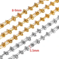 Gros nœud épais en acier inoxydable pour hommes, colliers Hip Hop bricolage, résultats de colliers de la présidence, fournitures de bracelets, bijoux exécutifs, or, 1 mètre 3