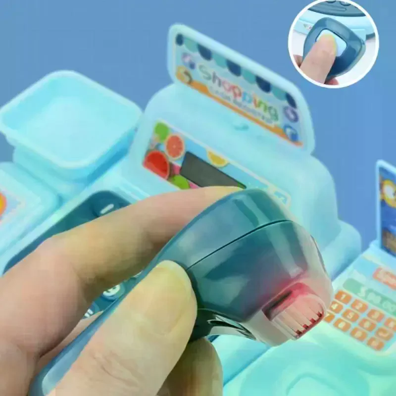 1세트 전자 게임 조명 및 음향 효과 슈퍼마켓 계산대 장난감 시뮬레이션 쇼핑 계산대 장난감