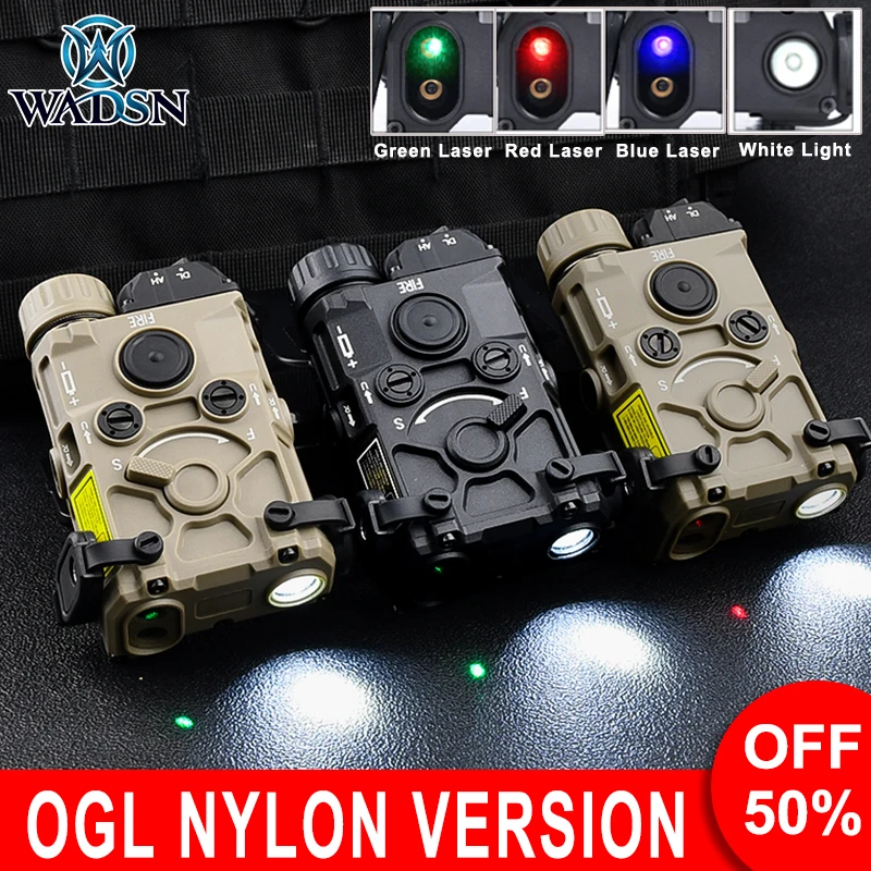 

Tactical OGL Laser Red Green Blue Simplified Version Nylon Indicator Aiming White Light Strobe Airsoft Hunting Weapon Scout Lamp