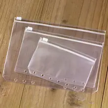 

1 Pcs/lot File Organizer Storage Folder Standard Transparent Zipper Self-styled Binder Document Filing Leaf Loose With Pouc J4p7
