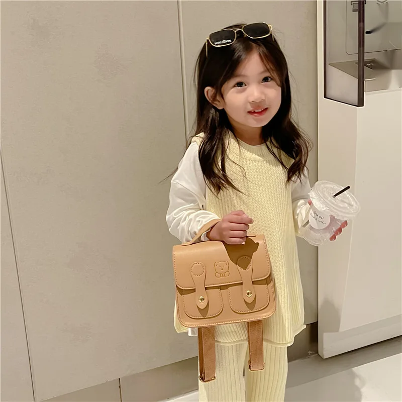 Andralyn New Children's School Bag Leisure Personalized Official Document Handbag PU Korean Edition Kindergarten Baby Backpack_voghion.com
