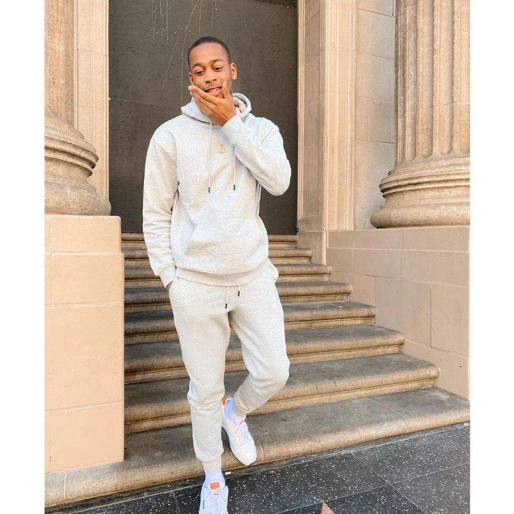 

Hooded Men's Sweater Sportswear Casual Pullover Solid Color Men's Suit
