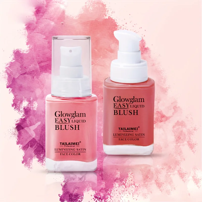 Liquid powder blusher air feeling light, thin, transparent, color rendering, long-lasting facial makeup powder blusher liquid 3