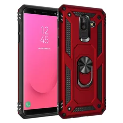 Rugged Protective Armor Shockproof Phone Case - Galaxy J8 2018 J810 (Red)