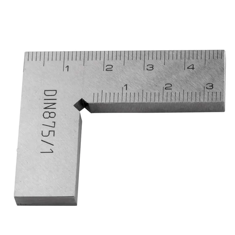 정밀 기계공사사용 각도기 50mm x 40mm 스테인리스 스틸 일체형 빌릿 DIN 875/II 엔지니어 각도기 (보석 세공용)