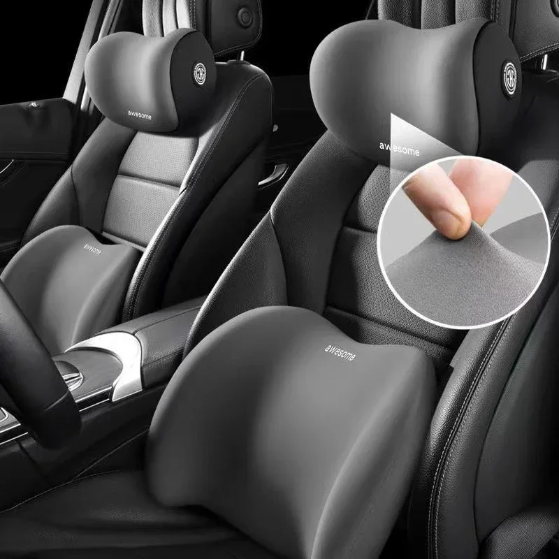 Car Headrest Lumbar Support Car Neck Pillow Waist Cushion Driver Seat Backrest Cushion Driving Lumbar Support Waist car pillow