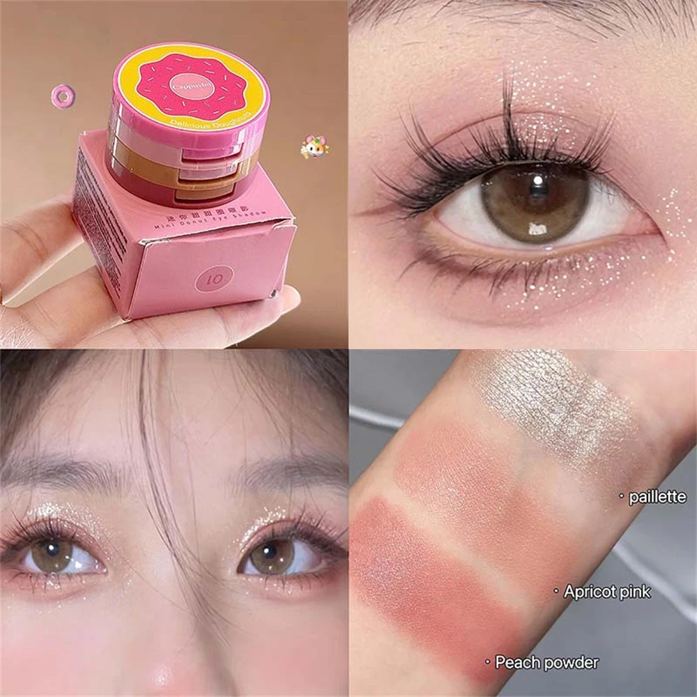 3 In 1 Matte Highlighter Eyeshadow Palette Pearly Blush Shiny Contouring Multifunctional Nature Lasting Face Makeup Palette eye shadow plate makeup highlighter