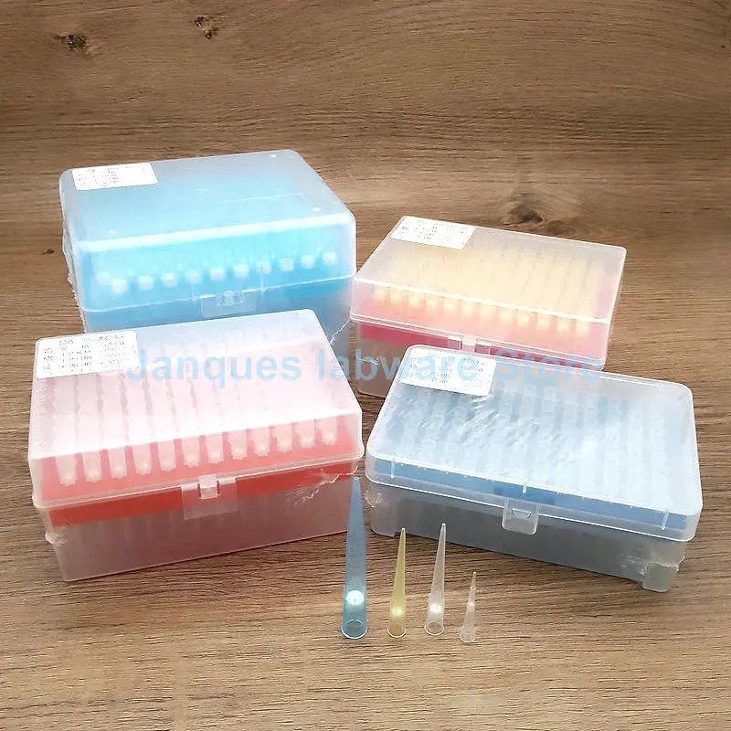 Laboratory 10ul to 10ml PP Pipettor Tips with Filter Cores ,Microbiological Test Pipette Noozle with Pipette Tip Storage Box