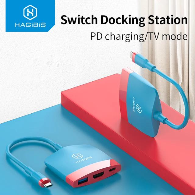 Haigbis Switch Dock TV per Dock per Nintendo Switch Docking Station portatile da USB C a 4K HDMI USB 3.0 PD ricarica per NS Macbook Pro 1