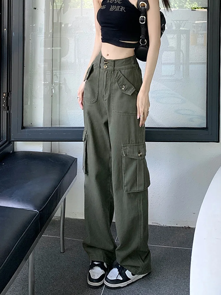 

Pants for Women 2023 New Girls High Waist Loose Trousers Heavy Industry Design Sense Wide Leg Pants Streetwear Women Pants