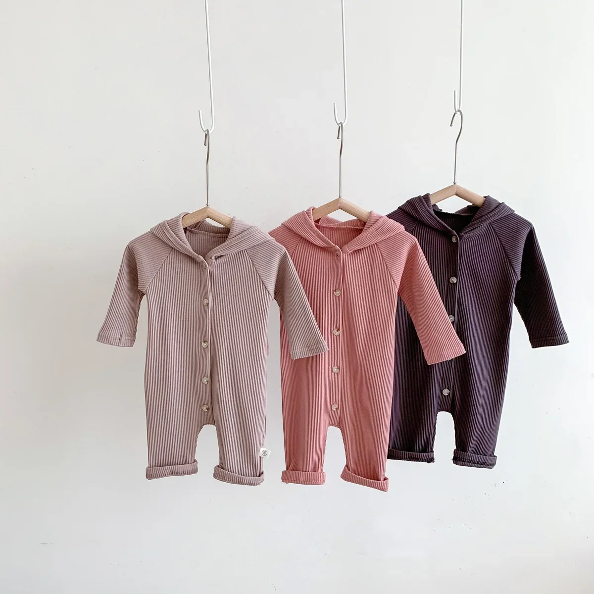 Baby Girl Outfit Korean Style Cotton Romper Suit Rabbit Shaped Design Autumn Clothes Crawling Suit Foot Covering for Babies
