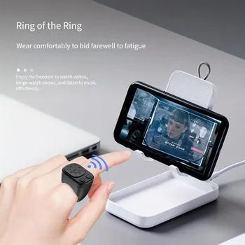 Multifunctional Ring Remote Control, Rechargeable Wireless Bluetooth Page Turner & Camera Shutter for Short Videos 6