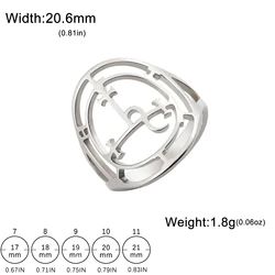Lilith Symbol Gothic Ring - Vintage Amulet Stainless Steel Jewelry Gift - 8 (Steel Color)