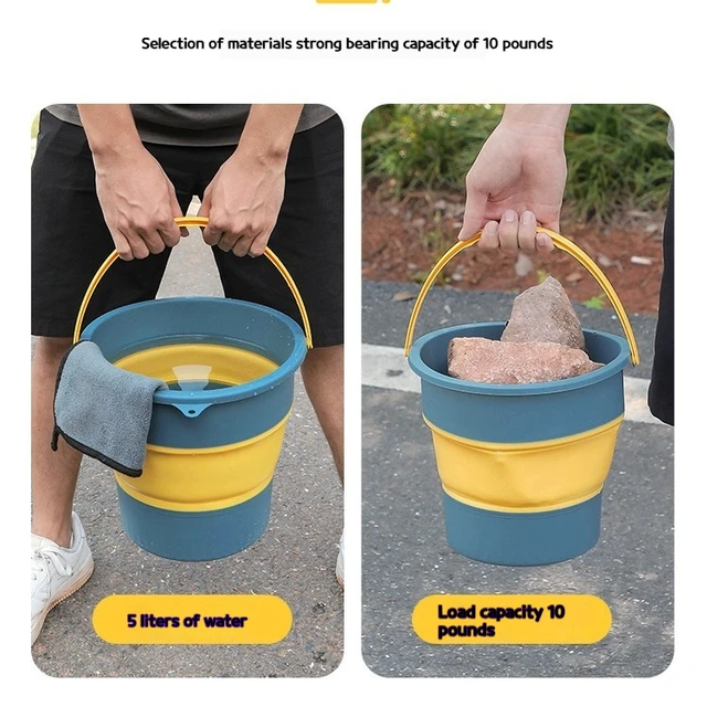 5/10/17L Portable Folding Silicone Water Bucket ar Wash Buckets 6