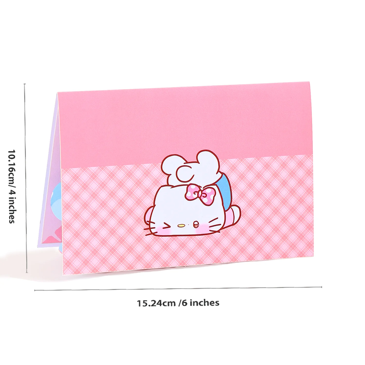 Carte Hello Kitty Avec Enveloppe Rose – Dimensions 11,4 X 16,8 Cm, Pour Anniversaire