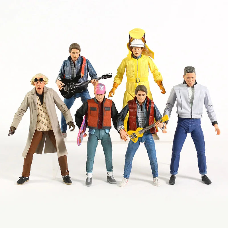 Originale Neca Back To The Future Marty Mcfly Dr Brown Biff Abbronzen Giunti Giocattolo Mobile Per Action Figure