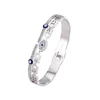 Stainless Steel Bracelets Women U Shape Evil Eye Charm Cuff Bracelet Bangles Fashion Gold Plated Jewelry Accessories Party Gifts 5