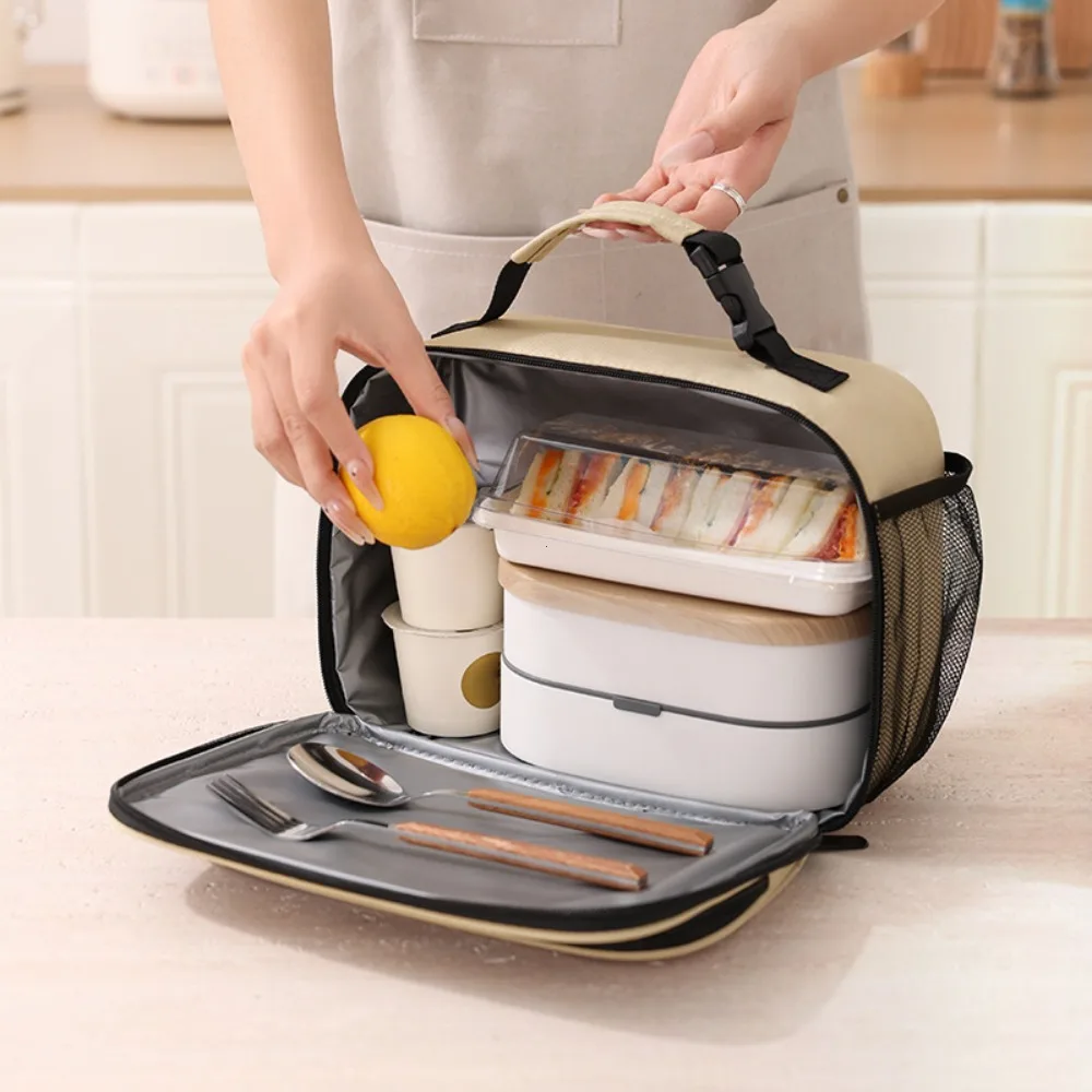 Thermal Bento Lunch Handbag with Aluminum Foil Insulation