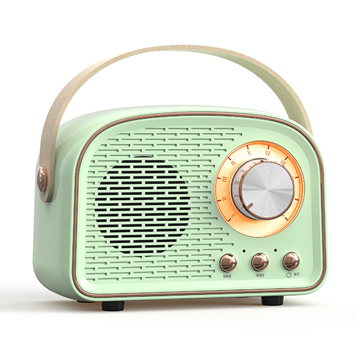 leitor de música clássico sem fio com microfone mini rádio retro receptor fm portátil tws estéreo bluetooth