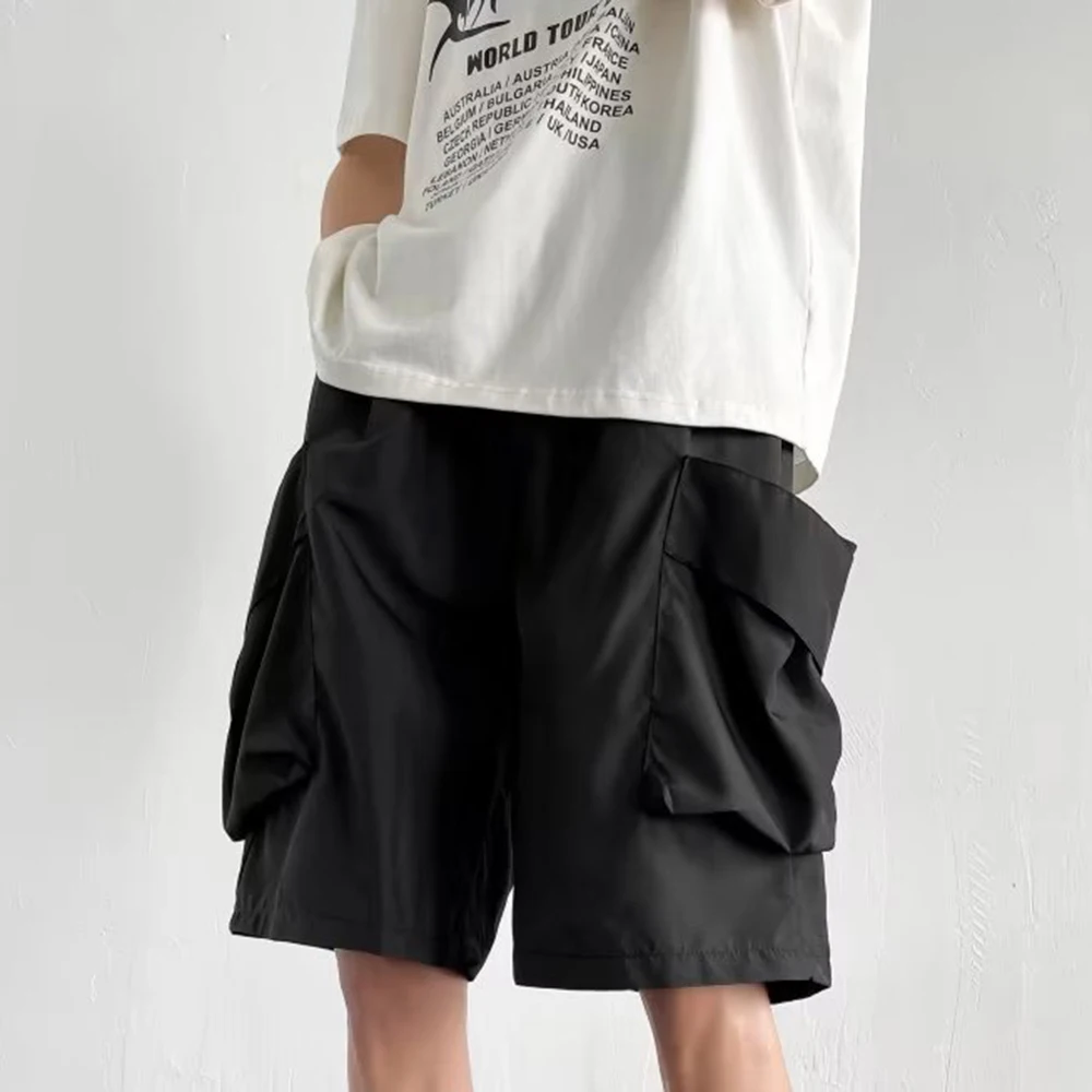 Overalls Shorts Men's Summer High Street Sports Trendy Brand Casual Pants Straight Wide-leg Loose Five-point Pants LGBT Unisex