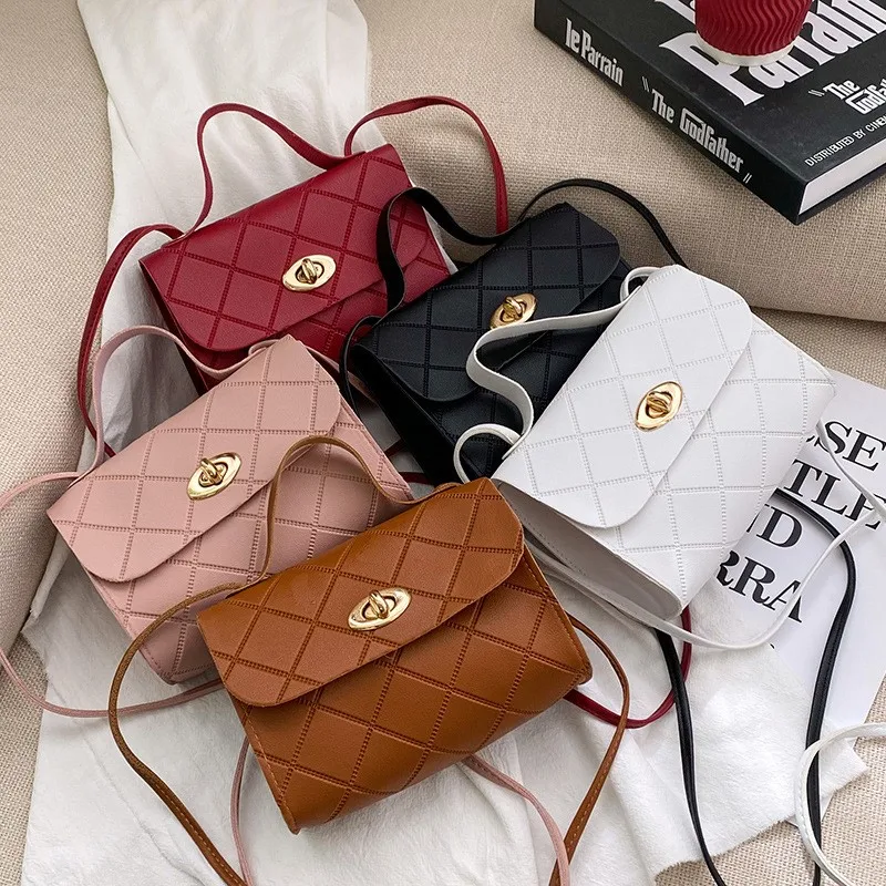 

Women's Handbag Small Shoulder/Crossbody Bag Mini Purse Lock Button Simple Messenger Bag Wholesale Female Fashion Ladies Bags