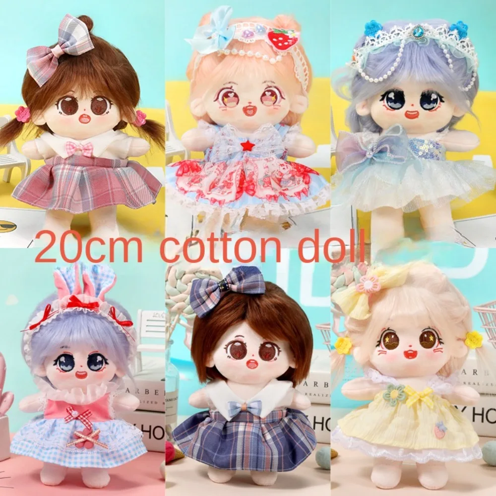 Cotton Doll Skirts Sets for 20cm Dolls Multiple Styles