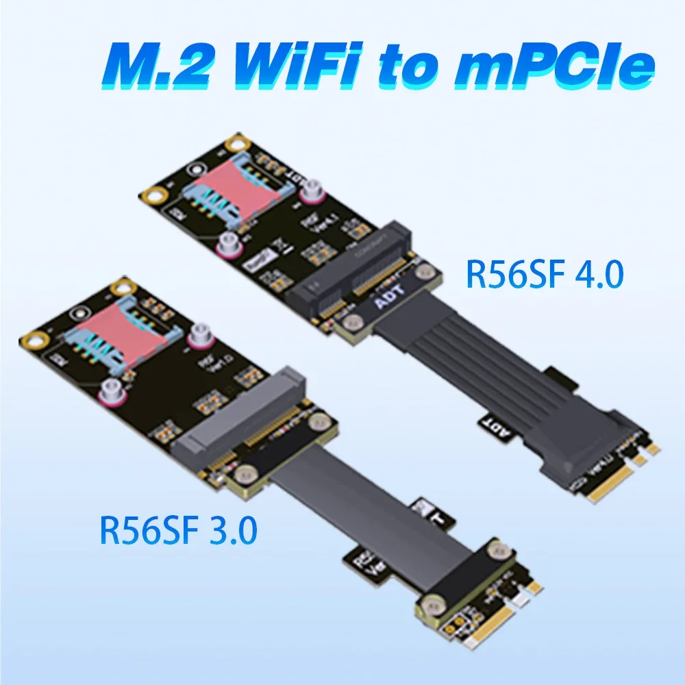 Adt R56Sf 4.0 M.2 Key A.E.Wifi Cavo Di Prolunga Per Scheda Di Rete Wireless Mini-Pcie Mpcie Extender Supporto Riser Pcie 4.0 3.0