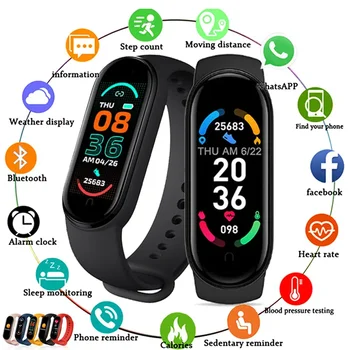 2021 M6 Smart Watch Sports Bracelet Heart Rate Fitness Tracking for Xiaomi Apple Android Wearables 1