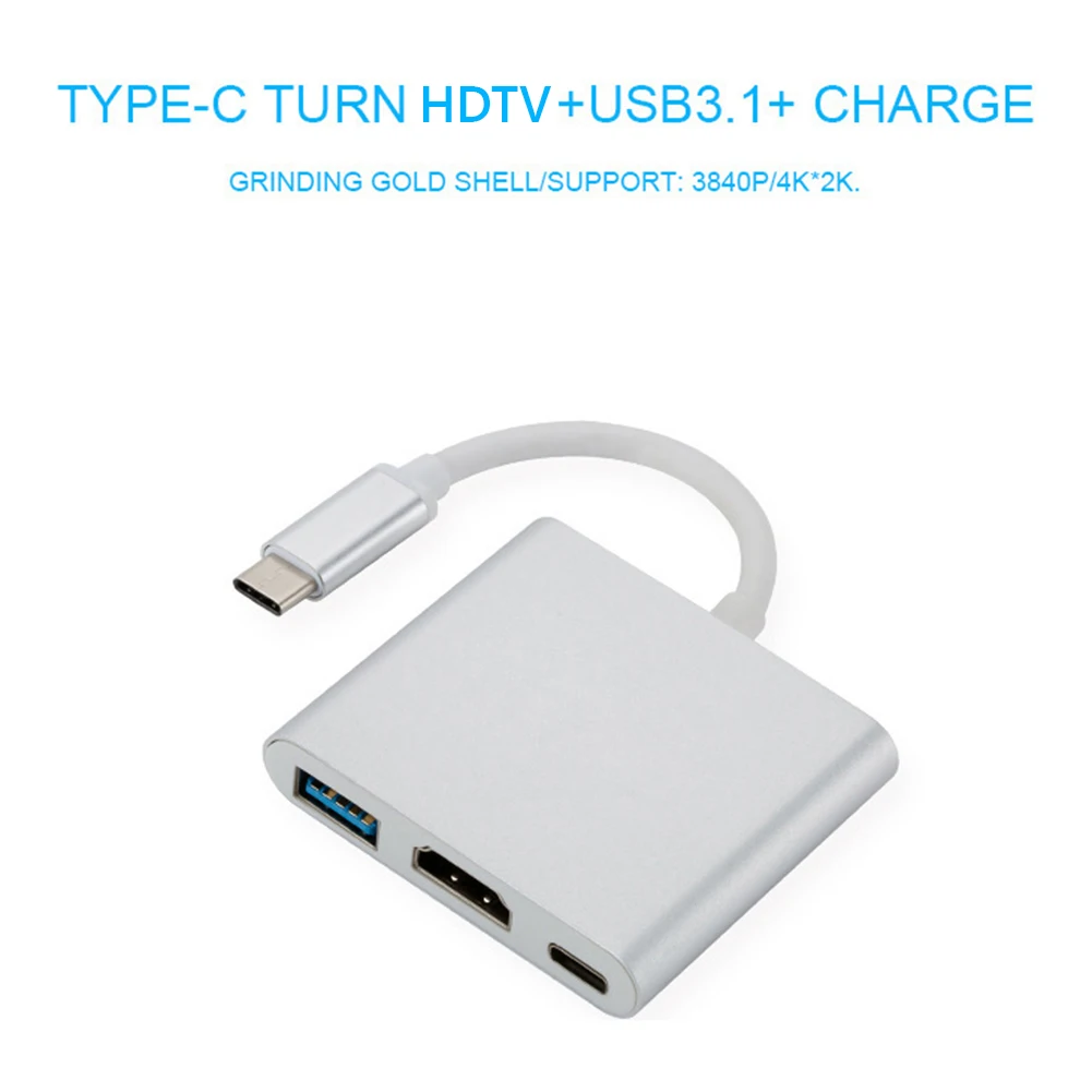 데스크탑 노트북용 멀티 포트 케이블 컨버터, USB HDMI 호환 C 타입 암
