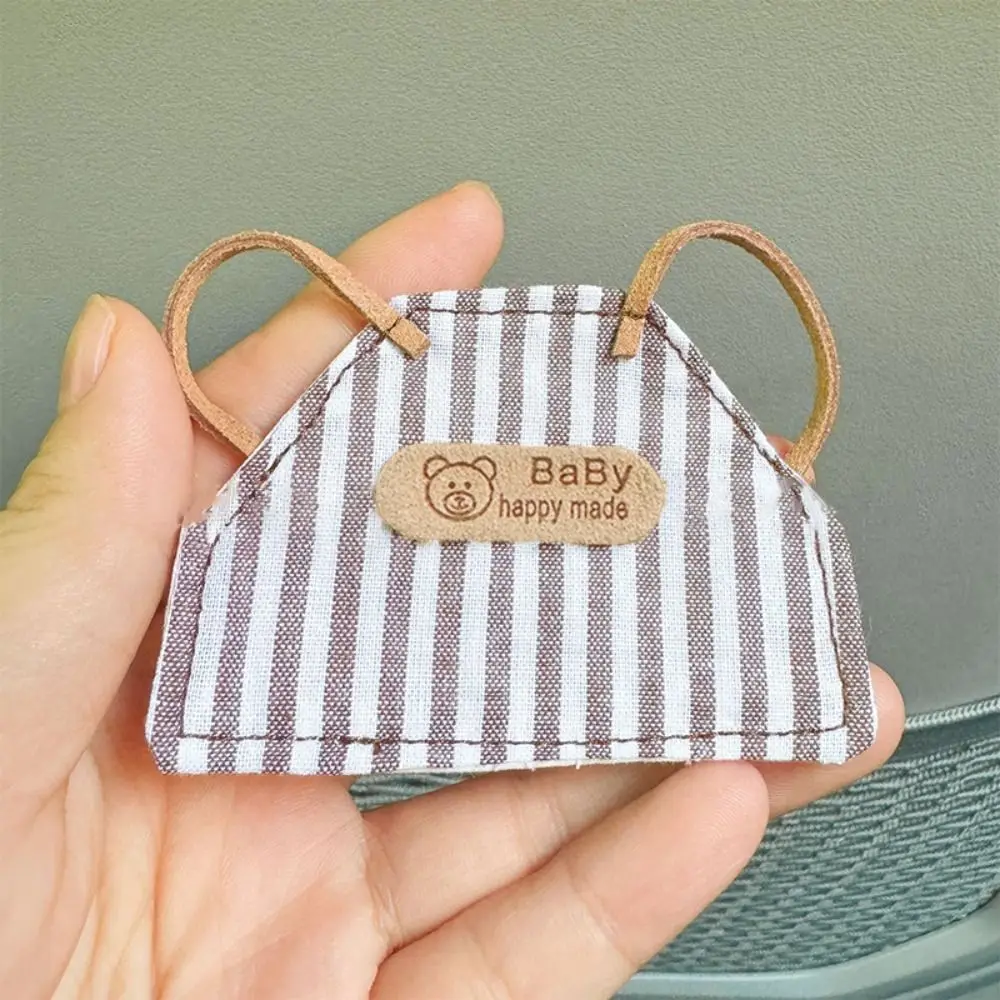 Mini Doll Plaid Striped Doll Denim Apron DIY Retro 10cm/15cm Doll Clothes Dress Up Handmade Plush Dolls Outfit Doll Accessories