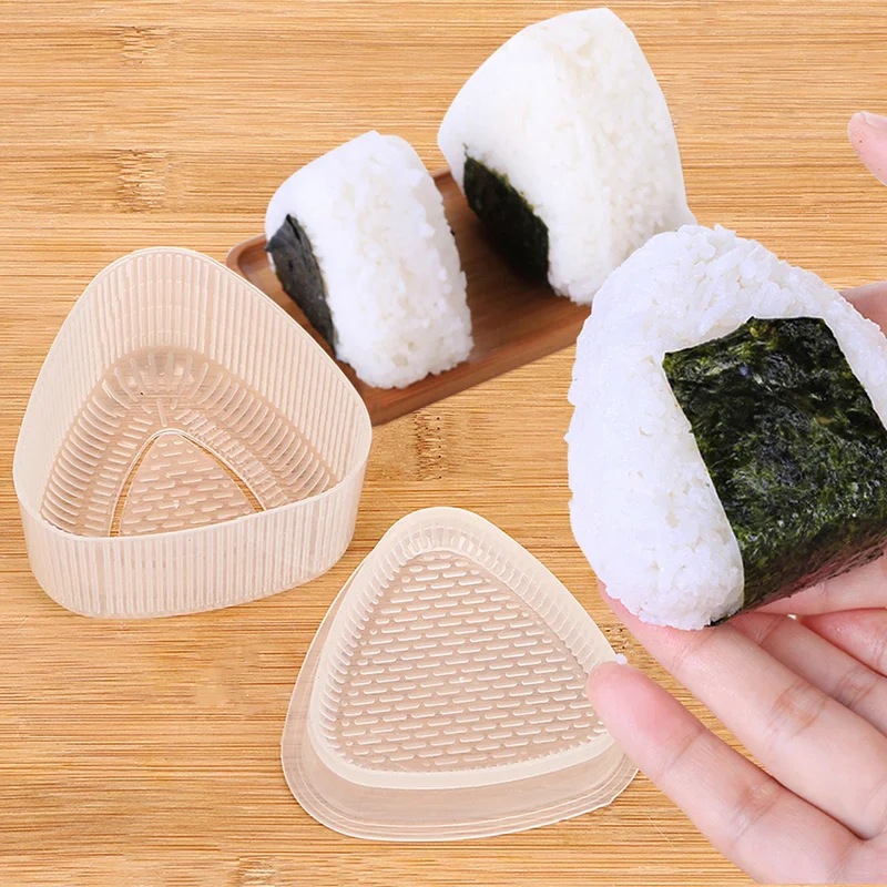 Sushi Mold Onigiri Mold Sushi Maker Rice Ball Mold 2Pcs Triangular Plastic