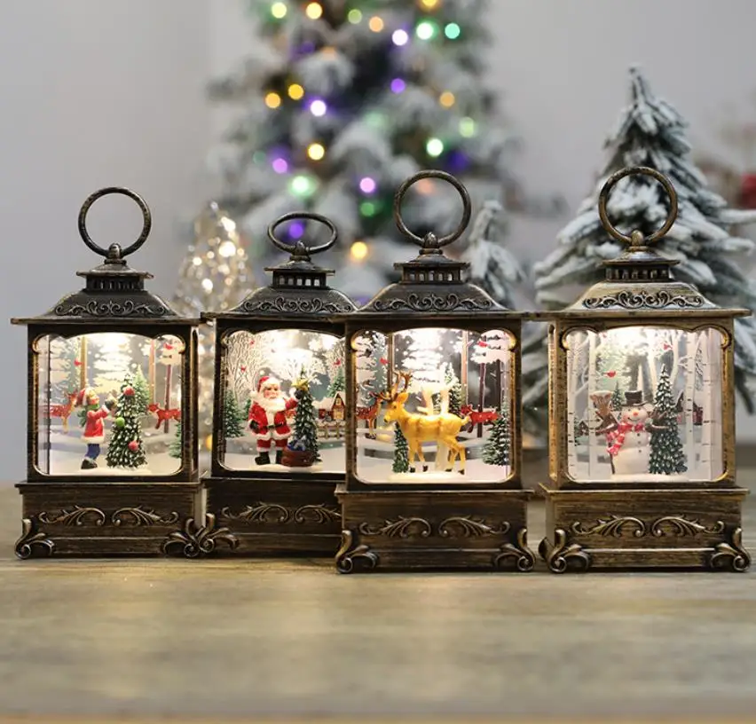 Lanternes de Noël Lumineuses Scènes Hiver Magiques