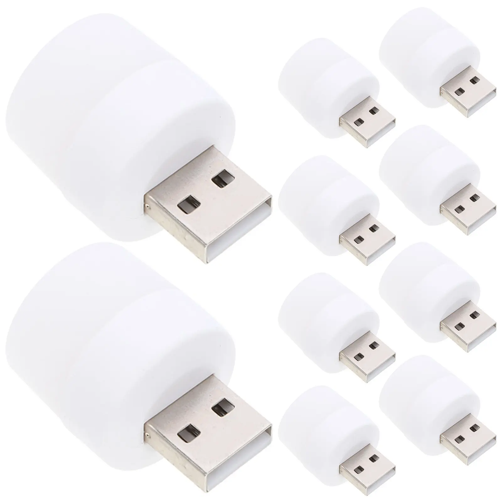 10Pcs 휴대용 USB LED 야간 조명 미니 USB 전원 공급 주변 자동차 인테리어 램프 노트북 라이트 소프트 조명 조명